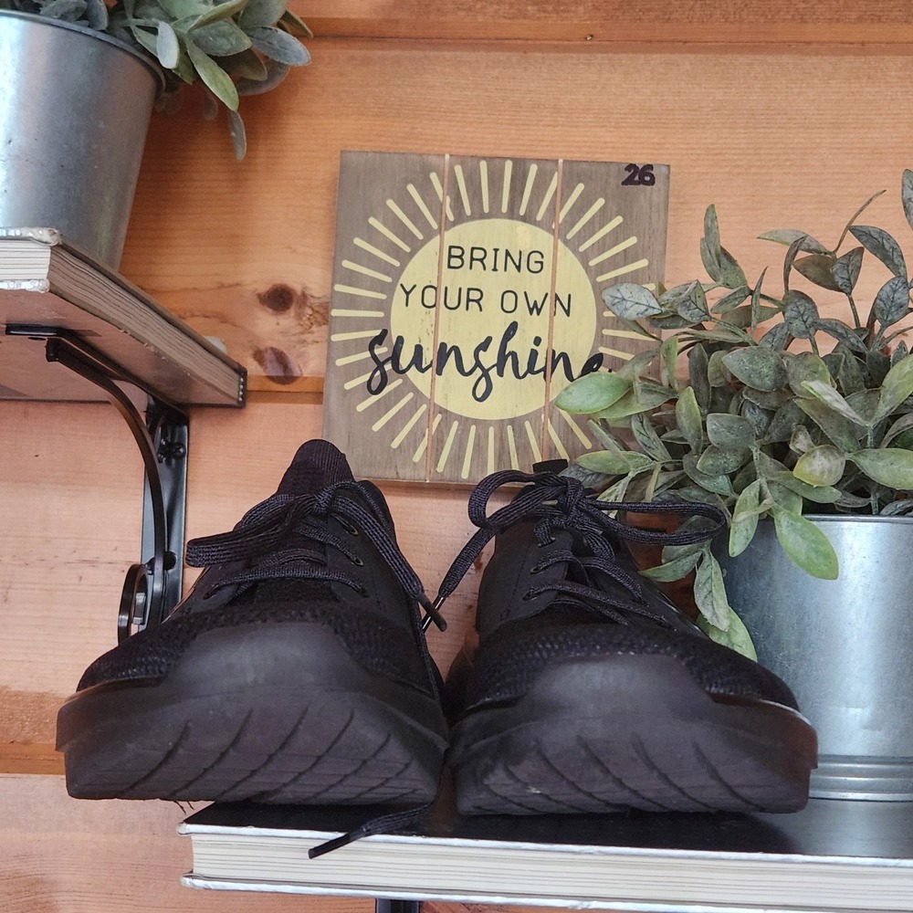 OOFOS OOMY Strise Recovery Sneakers Black Platform Comfort Running Shoes Sz 9.5 - Picture 5 of 10